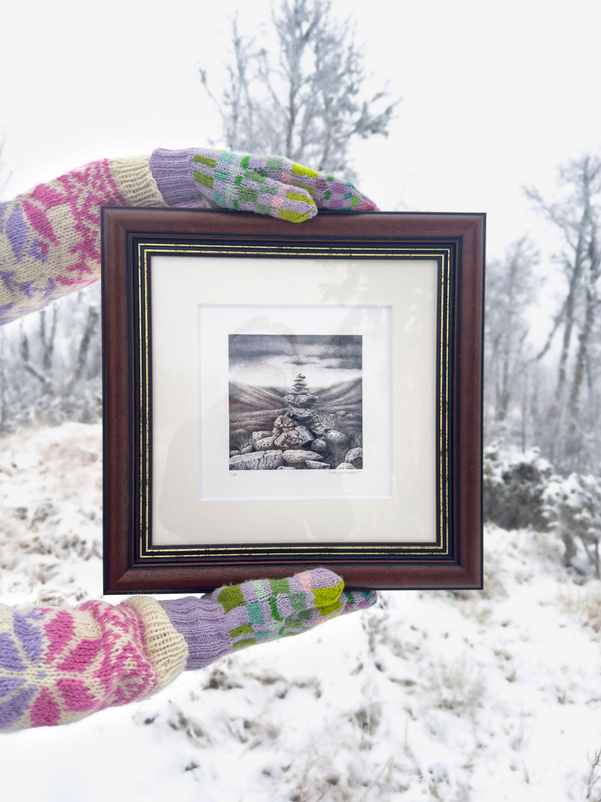 Kunstverk, fine art print av en Varde. Den perfekte gave for turelsker eller hytteeier