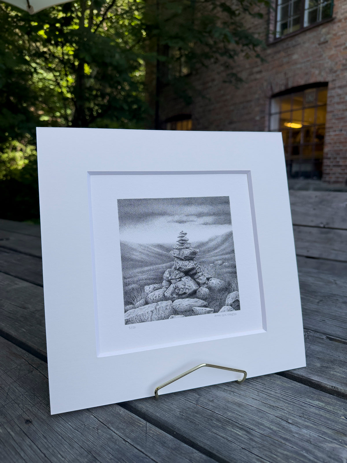 Kunstverk, fine art print av en Varde. Den perfekte gave for turelsker eller hytteeier